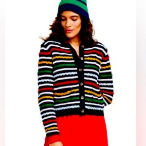 La Ligne x Target Textured Colorful Striped Cardigan Sweater